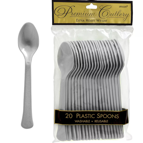 Amscan Silver Party Supplies Spoons 20 Pack 
