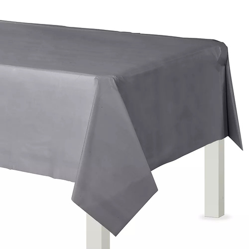 Silver Party Supplies Plastic Rectangular Tablecover