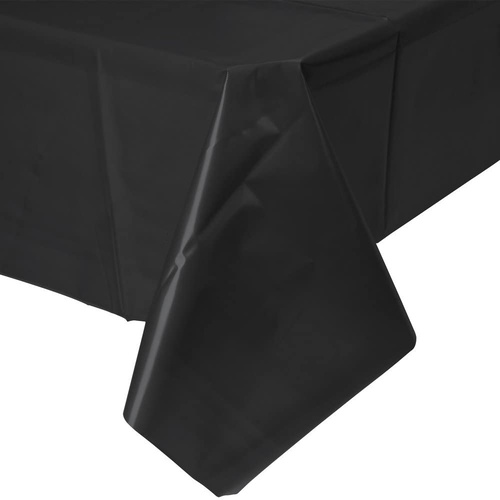 Jet Black Party Supplies Plastic Rectangular Tablecover