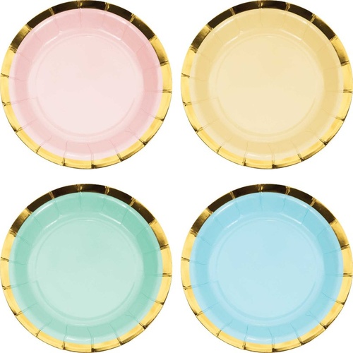 Pastel Celebrations Scalloped Paper Lunch Plates 8 Pack