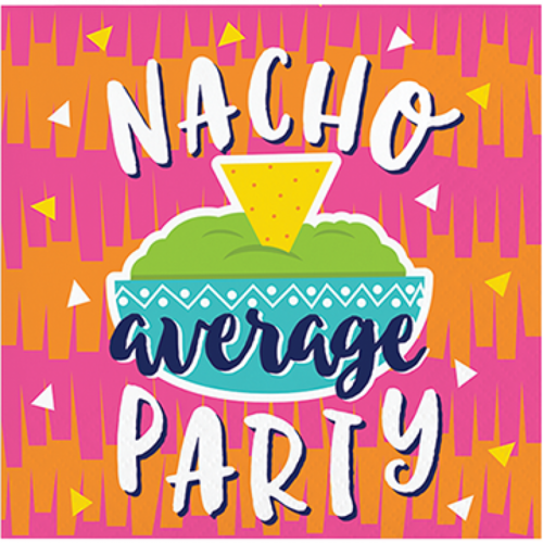 Mexican Taco Fiesta Nacho Average Party Beverage Napkins 16 Pack