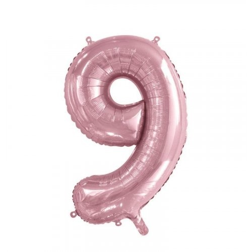 Number 9 Light Pink Foil Balloon 86cm