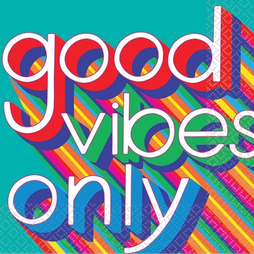 Good Vibes 70's Lunch Napkins 16 Pack