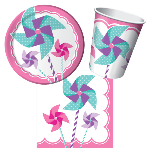 Birthday Girl Pinwheels 8 Guest Tableware Party Pack