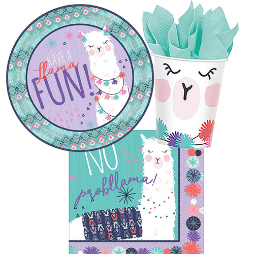 Llama 8 Guest Tableware Party Pack