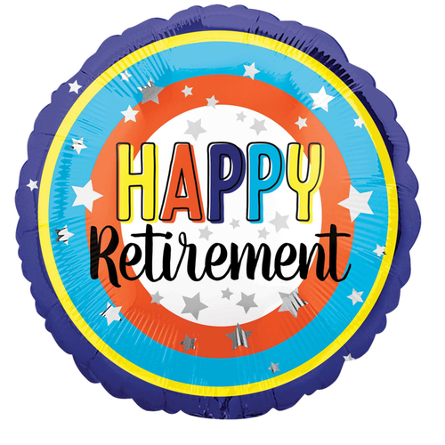 Happy Retirement Colourful Circles Foil Balloon