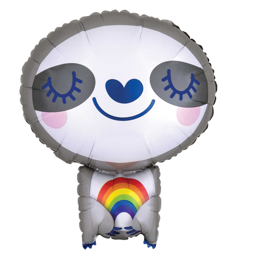 Sloth with Rainbow Shape Foil Balloon