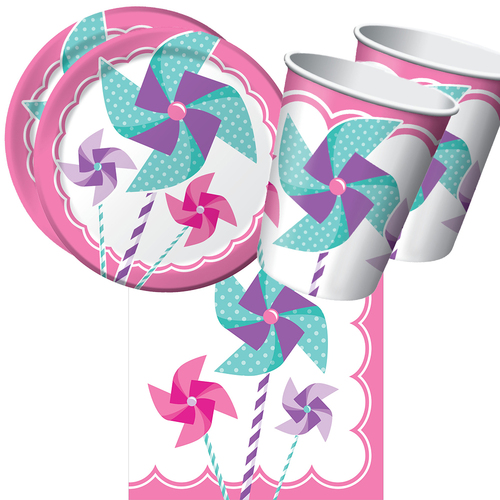 Birthday Girl Pinwheels 16 Guest Tableware Party Pack