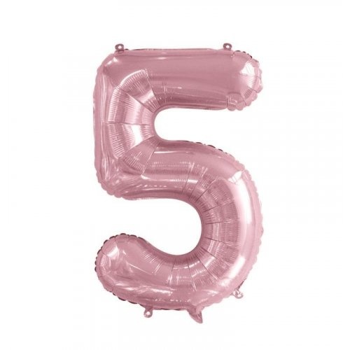 Number 5 Light Pink Foil Balloon 86cm