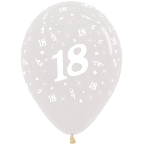 18th Birthday Party Clear/25 Pack Latex Balloons