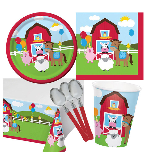 Farmhouse Barnyard 8 Guest Deluxe Tableware Pack