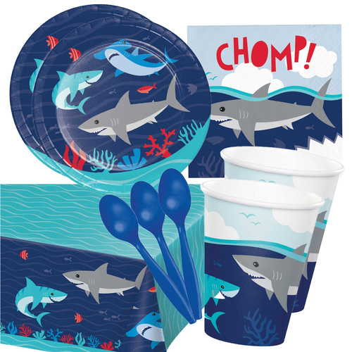 Shark Jawsome 16 Guest Small Deluxe Tableware Party Pack