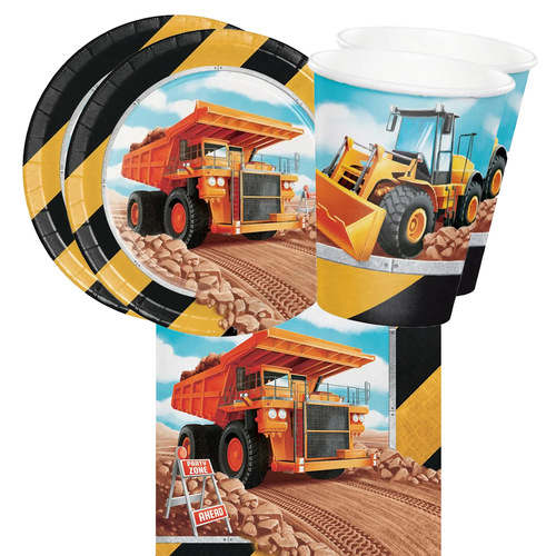 Construction 16 Guest Small Tableware Party Pack