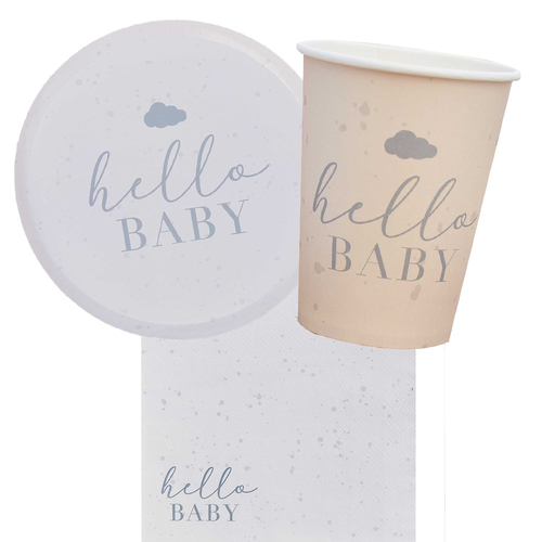 Baby Shower Hello Baby 8 Guest Tableware Party Pack