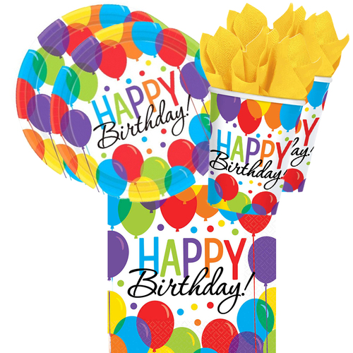 Happy Birthday Celebration 16 Guest Tableware Party Pack