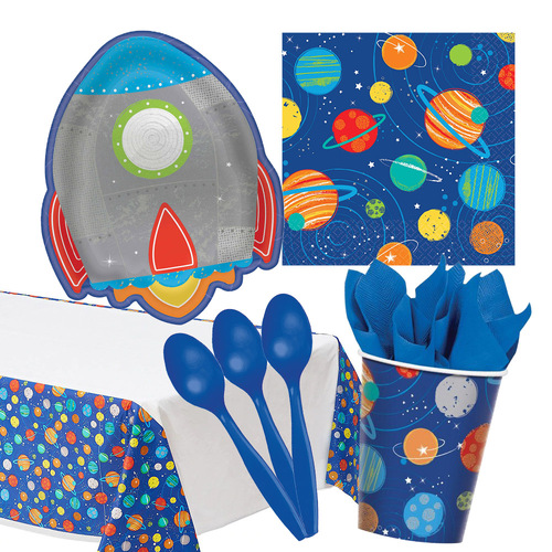 Space Blast Off Rocket 8 Guest Tableware Party Pack