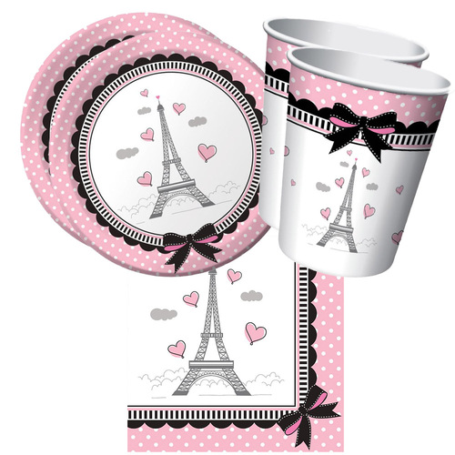 Party in Paris 16 Guest Small Tableware Party Pack