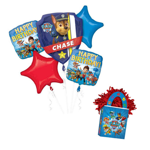 Paw Patrol Happy Birthday Foil Balloon Bouquet With Balloon Weight