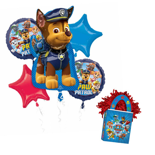 Paw Patrol Chase SuperShape Foil Balloon Bouquet With Balloon Weight 