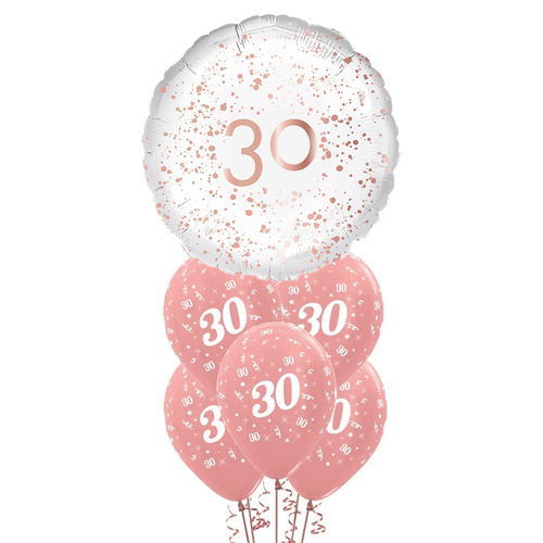 30th Birthday Rose Gold Balloon Party Pack