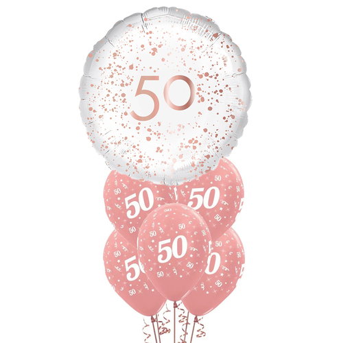 50th Birthday Rose Gold Balloon Party Pack