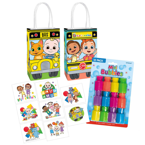 Cocomelon 8 Guest Kraft Loot Favour Bag Pack