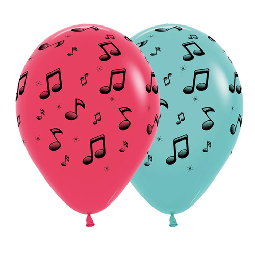 Music Notes Fashion Latex Balloons 12 Pack
