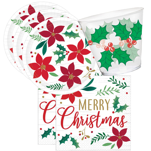 Christmas Holly 20 Guest Tableware Pack