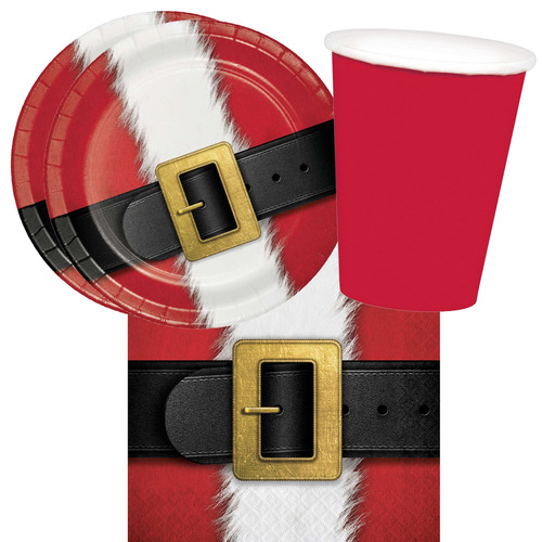 Christmas Santa's Suit 16 Guest Tableware Party Pack