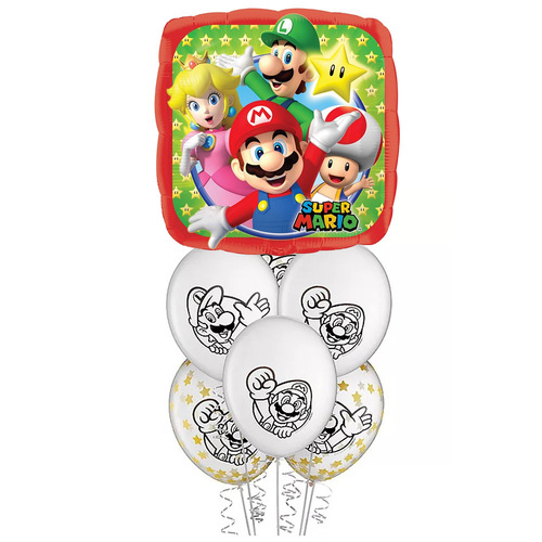 Super Mario Brothers Foil & Latex Balloon Party Pack