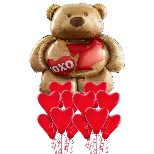 Valentine's Day Bear & Hearts Balloon Party Pack