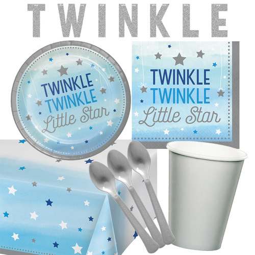 Twinkle Twinkle Little Star Boy 8 Guest Deluxe Tableware Bundle Pack