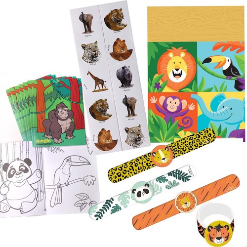 Jungle Animals 8 Guest Loot Bag Party Bundle Pack