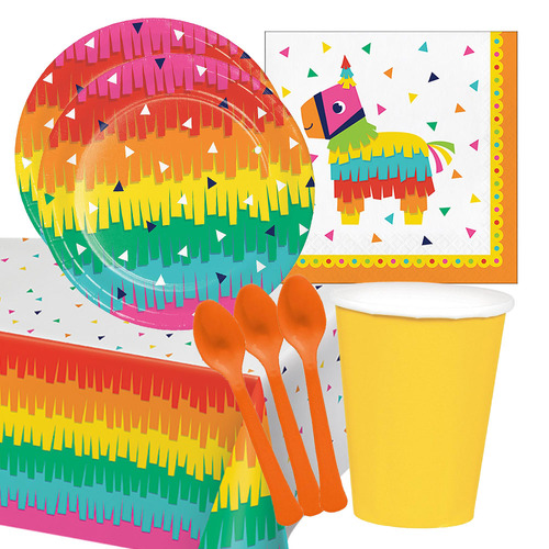 Mexican Taco Fiesta 16 Guest Deluxe Tableware Party Pack