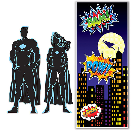 Superhero Silhouettes & Door Cover Party Pack