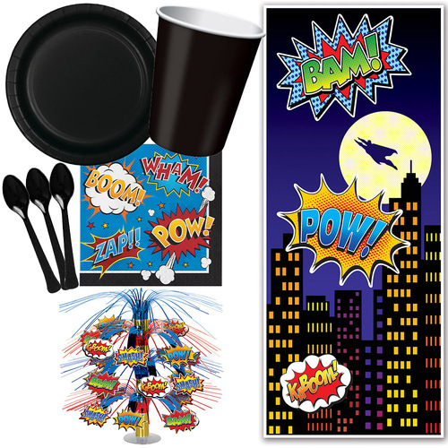 Superhero 16 Guest Tableware Party Pack