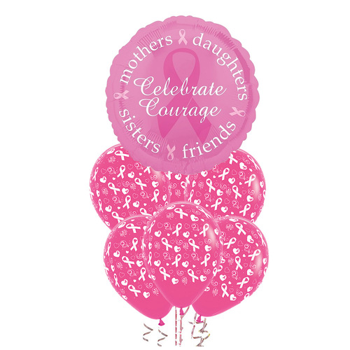 Pink Ribbon Breast Cancer Awareness Balloon Pack