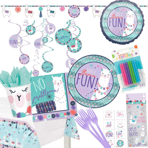 Llama 8 Guest Happy Birthday Party Pack
