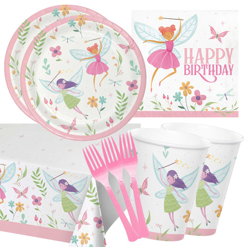 Fairy Forest Fairies Happy Birthday 16 Guest Deluxe Tableware Party Pack