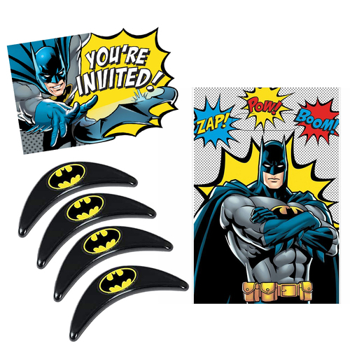 Batman 8 Guest Loot Favour & Invites Birthday Pack