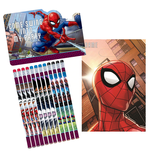 Spiderman 8 Guest Loot Favour & Invites Birthday Pack