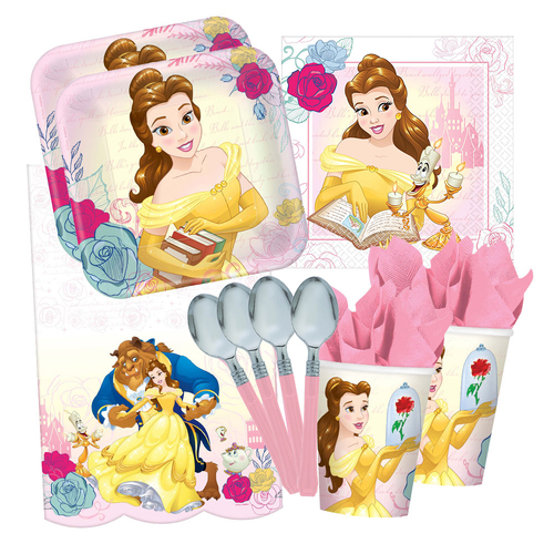 Disney Beauty And The Beast Belle 16 Guest Large Deluxe Tableware Pack
