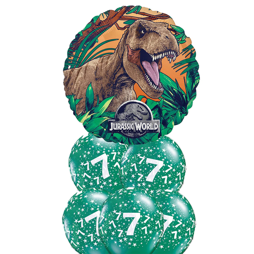 7th Birthday Dinosaur Jurassic World Dominion Foil Balloon Party Pack