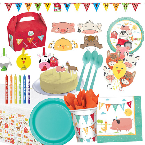 Farm 8 Guest Happy Birthday Party Pack