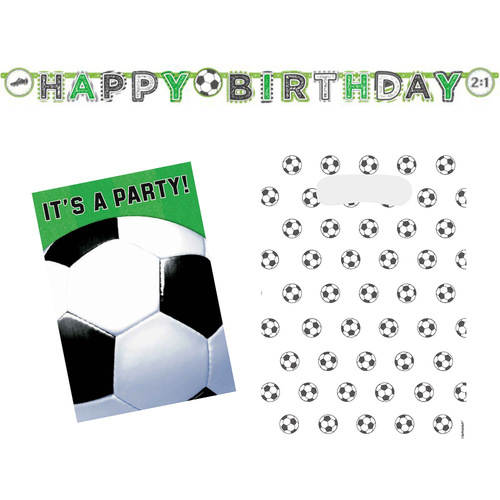 Soccer 8 Guest Birthday Pack Invitations, Loot Bags and Banner