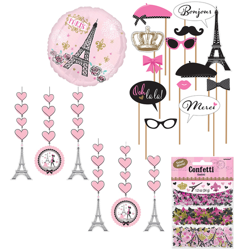 Day In Paris Birthday Decorating Party Pack