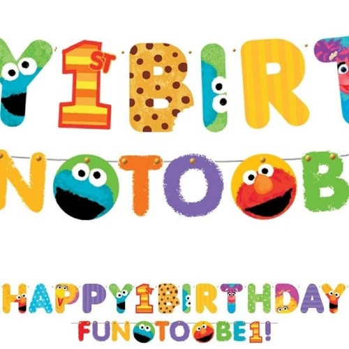 Sesame Street Happy 1st Birthday Banner