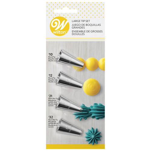 Cake Baking Icing Piping Large Tip Set 4 Pack